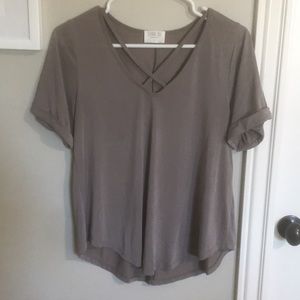 tan/brown blouse